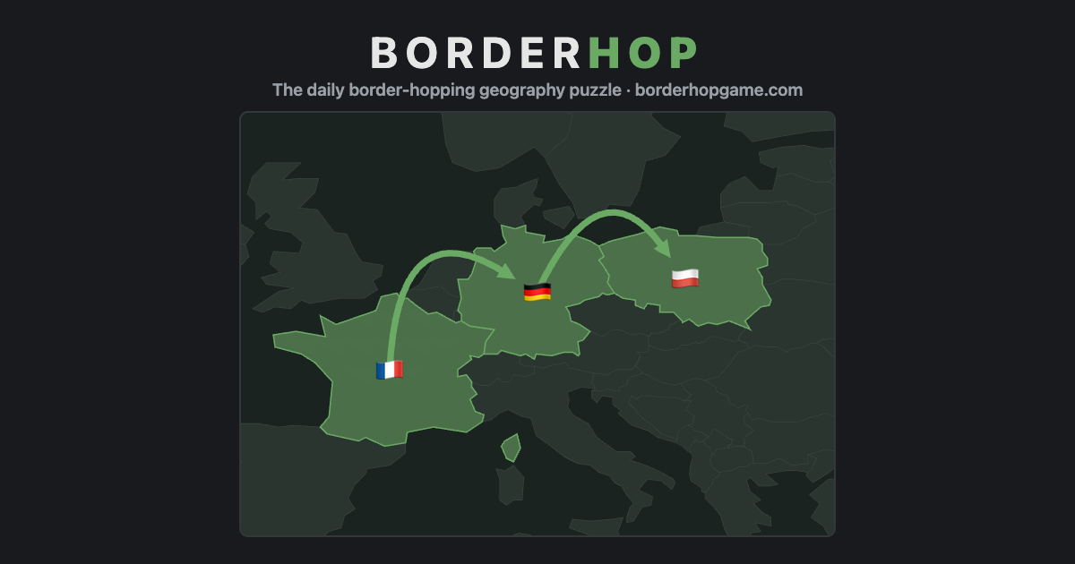 BorderHop — Daily Geography Puzzle | Country Border Game